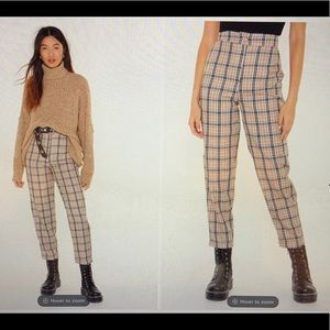 Plaid Tapered Pants